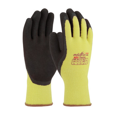 Yellow S PowerGrab KEV Thermo,Kevlar/Acrylic Shell, Latex MicroFinish Grip, A3 Insulated Coated Gloves 1 Dozen 09-K1350/S