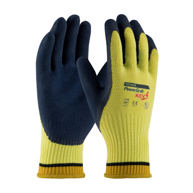 Yellow M PowerGrab KEV4, Yellow 10G Kevlar Shell, Latex MicroFinish Grip, A3 Gloves made with Kevlar Brand Fiber 1 Dozen 09-K1444/M