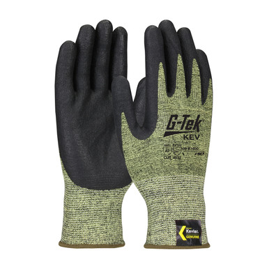 Yellow M G-Tek KEV, Kevlar Engineered Yarn, Yel/Blk 13 Gauge, Nitrile Foam, A7 Gloves made with Kevlar Brand Fiber 1 Dozen 09-K1600/M
