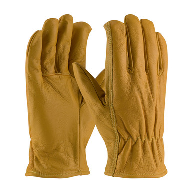 Brown XL Kut Gard Goatskin Leather Drivers, 13G Kevlar Lining, Staight Thumb A2 Leather Gloves with Cut Lining 1 Dozen 09-K3700/XL