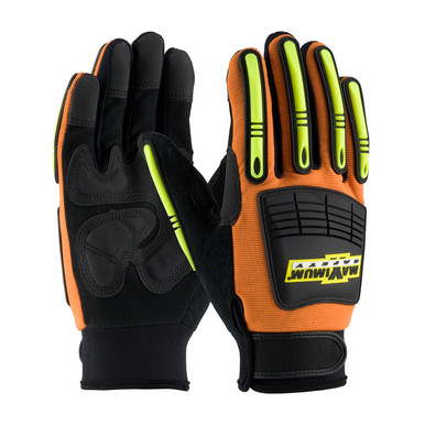 Hi-Vis Orange XXXL Maximum Safety MOG, Synthetic Leather Palm w/ TPR Protection Oil & Gas Gloves 1 Pair 120-5900/XXXL