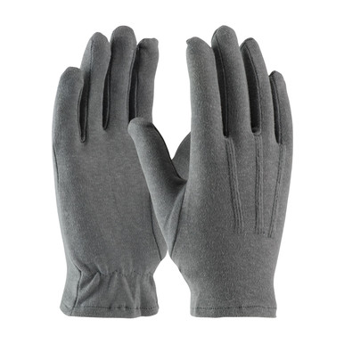 Gray MENS Cabaret 100% Cotton Dress Glove, Gray, Open Cuff, Raised Stitching Parade and Uniform Gloves 1 Dozen 130-100GM
