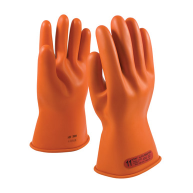 Orange 12 NOVAX, Insulating Glove, Class 0, 11 In., Orn., Straight Cuff Novax Rubber Insulating Gloves 1 Pair 147-0-11/12