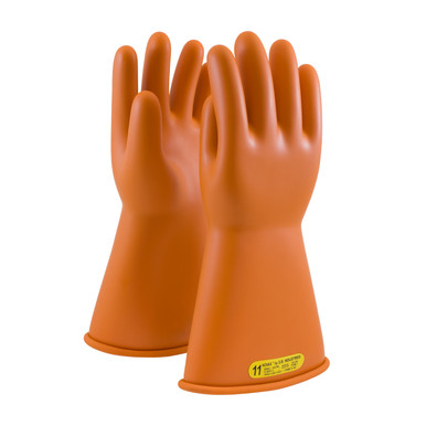 Orange 10 NOVAX, Insulating Glove, Class 2, 14 In., Orn., Straight Cuff Novax Rubber Insulating Gloves 1 Pair 147-2-14/10