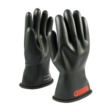 Black 8 NOVAX Insulating Glove, Class 0, 11 In., Blk., Straight Cuff Novax Rubber Insulating Gloves 1 Pair 150-0-11/8