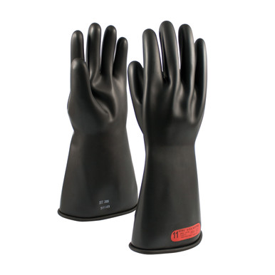 Black 9 NOVAX Insulating Glove, Class 0, 14 In., Blk., Straight Cuff Novax Rubber Insulating Gloves 1 Pair 150-0-14/9