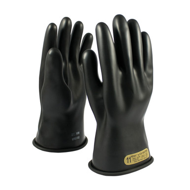 Black 10 NOVAX Insulating Glove, Class 00, 11 In., Blk., Straight Cuff Novax Rubber Insulating Gloves 1 Pair 150-00-11/10