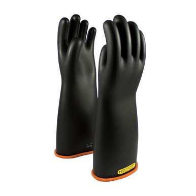 Black 9 NOVAX Insulating Glove, Class 2, 18 In., Blk./Orn., Straight Cuff Novax Rubber Insulating Gloves 1 Pair 155-2-18/9