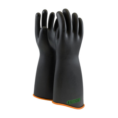 Black 12 NOVAX Insulating Glove, Class 3, 18 In., Blk./Orn., Contour Cuff Novax Rubber Insulating Gloves 1 Pair 158-3-18/12