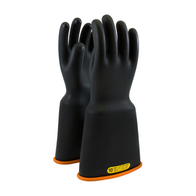 Black 11 NOVAX Insulating Glove, Class 2, 16 In., Blk./Orn., Bell Cuff Novax Rubber Insulating Gloves 1 Pair 159-2-16/11