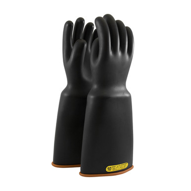 Black 11 NOVAX Insulating Glove, Class 2, 18 In., Blk./Orn., Bell Cuff Novax Rubber Insulating Gloves 1 Pair 159-2-18/11