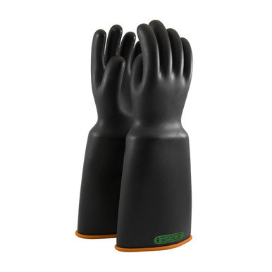Black 10.5 NOVAX Insulating Glove, Class 3, 18 In., Blk./Orn., Bell Cuff Novax Rubber Insulating Gloves 1 Pair 159-3-18/10.5