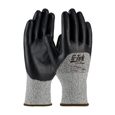 Salt & Pepper S G-Tek PolyKor, S&P 13G Blend Shell, Black Nitrile Coated Foam Grip, A2 Gloves with PolyKor Fiber 1 Dozen 16-355/S
