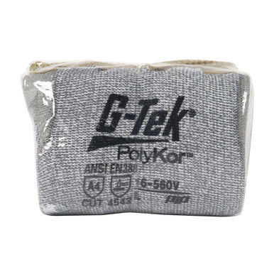 Gray L G-Tek PolyKor, Gray 13G Seamless Knit, Gray PU Grip, A4, Vend Pack Gloves with PolyKor Fiber 1 Pair 16-560V/L