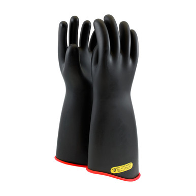 Black 12 NOVAX Insulating Glove, Class 2, 18 In., Blk./Red, Contour Cuff Novax Rubber Insulating Gloves 1 Pair 162-2-18/12