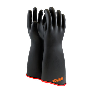 Black 10 NOVAX Insulating Glove, Class 4, 18 In., Blk./Red, Contour Cuff Novax Rubber Insulating Gloves 1 Pair 162-4-18/10