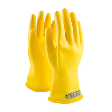 Yellow 11 NOVAX Insulating Glove, Class 00, 11 In., Ylw., Straight Cuff Novax Rubber Insulating Gloves 1 Pair 170-00-11/11