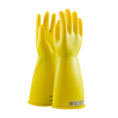 Yellow 7 NOVAX Insulating Glove, Class 00, 14 In., Ylw., Straight Cuff Novax Rubber Insulating Gloves 1 Pair 170-00-14/7