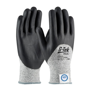 Salt & Pepper M G-Tek 3GX Dyneema Diamond, S&P 13G Shell, Blk Nitrile Foam 3/4 Dip, A3 Gloves made with Dyneema 1 Dozen 19-D355/M