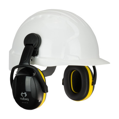 Yellow OS Hellberg Cap Mounted, Secure 2 with 24 dB NRR, Yellow/Black, Dielectric Helmet Mount 1 Pair 263-42002