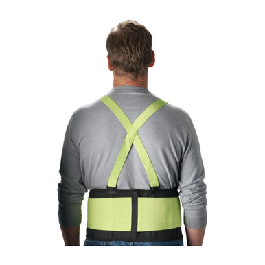 Hi-Vis Yellow L Hi-Vis Nylon Elastic, Med 36"-40", Black w/ Hi-Vis Lime, 8" Width Belt Back Support Belts 290-550M
