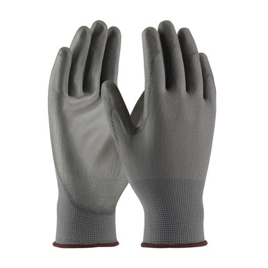 Gray XXL G-Tek GP, Gray 13G Nylon Shell, Gray PU Coated Smooth Grip Seamless Knits for General Duty 1 Dozen 33-G125/XXL