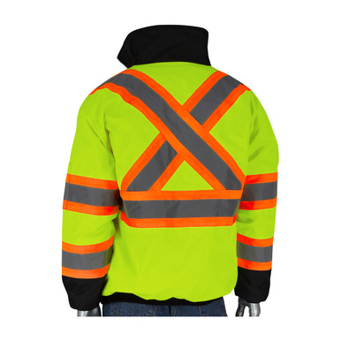 Hi-Vis Yellow S Class 3/CSA Z96, X-Back Two Tone, Insulated Jacket, Zipper, Orange Hi-Visibility Jacket 333-1745X-OR/S
