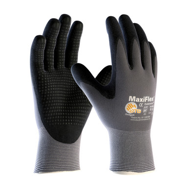 Gray XXS MaxiFlex Endurance, 15G Gry Nylon Shell, Blk. MicroFoam Nitrile Dot MaxiFlex Seamless Knits by ATG 1 Dozen 34-844/XXS