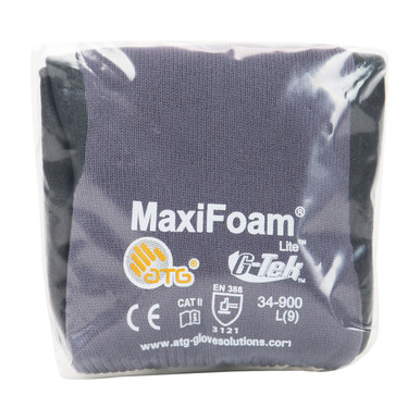 Gray XS MaxiFoam Lite, Gray 15G Nylon Shell , Black Nitrile Foam Coating, Vend Nitrile Foam Coated Gloves by ATG 1 Pair 34-900V/XS