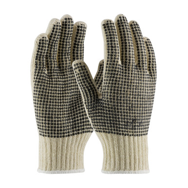 Natural L Cotton/Polyester, 7G Reg Wgt, Two Side Blk. Dot Pattern Seamless Knits for General Duty 1 Dozen 37-C110PDD/L