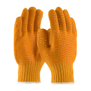 Orange S Honeycomb Criss-Cross PVC Coated, Orn. Polyester Knit Shell Seamless Knits for General Duty 1 Dozen 39-3013/S