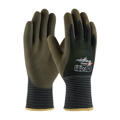 Black L PowerGrab Thermo W, 13G Poly Shell, 10G Acrylic Liner, Latex MS Grip Insulated Coated Gloves 1 Dozen 41-1430/L