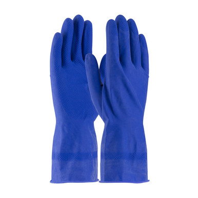 Blue M Assurance Unsupport Latex, Bl., 16 Mil, 12 Inch, Unlined, Diamond Unsupported Latex Gloves 1 Dozen 47-L161B/M