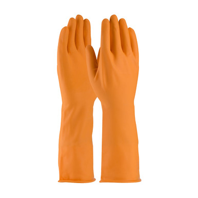 Orange XL Assurance Unsupport Latex, Orn., 18 Mil, 15 Inch, Unlined, Sandblast Unsupported Latex Gloves 1 Dozen 47-L210T/XL