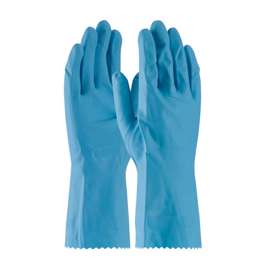 Blue S Assurance Unsupport Latex, Bl., 18 Mil, 12 Inch, Flocked, Honeycomb Unsupported Latex Gloves 1 Dozen 48-L185B/S