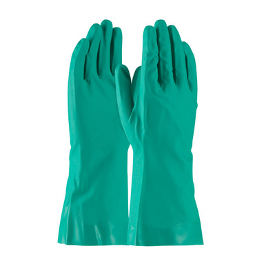 Green S Assurance Unsupport Nitrile, Grn., 15 Mil, 13 Inch, Flocked, Diamond Unsupported Nitrile Gloves 1 Dozen 50-N160G/S