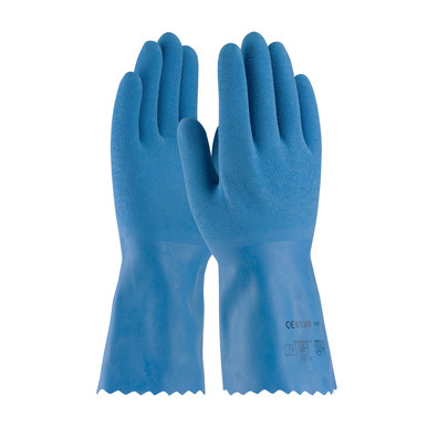 Blue M Assurance, Latex Coating with Nylon Liner, Blue Latex Crinkle Grip Coated Supported Gloves 1 Dozen 55-1635/M