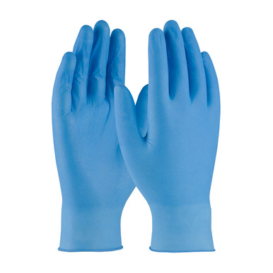 Blue M Ambi-Dex Axle Disposable Nitrile, 4 Mil Blue, Powdered, Textured Grip Disposable Liquid-Proof Gloves 1 Box 63-532/M