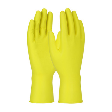 Yellow M Ambi-Dex Grippaz Jan San, Yellow, 6 Mil Nitrile, Fish Scale Grip, 48/Bx Disposable Liquid-Proof Gloves 1 Box 67-306/M