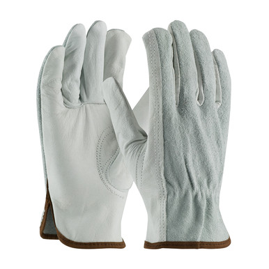 Natural L Top Grain Cowhide Drivers, Split Back, Industry Grd, Keystone Thumb Unlined Leather Driver's Gloves 1 Dozen 68-160SB/L