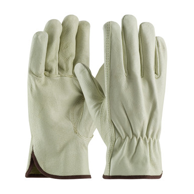 Natural M Top Grain Pigskin Leather Drivers, Economy Grade, Keystone Thumb Unlined Leather Driver's Gloves 1 Dozen 70-361/M