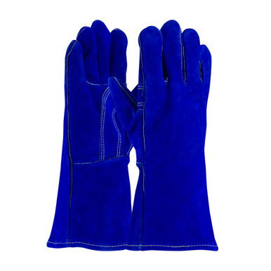 Blue MENS Bl. Bison Welding Glove, Select Shoulder,Cotton Lined,Kevlar Stitch Welder's and Foundry Gloves 1 Dozen 73-7007