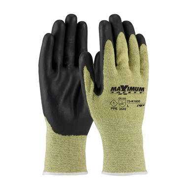 Yellow S Maximum Safety, AR/FR Aramid Shell, Black Nitrile Grip, PPE Level 1, A4 Task Specific Gloves 1 Dozen 73-K1800/S