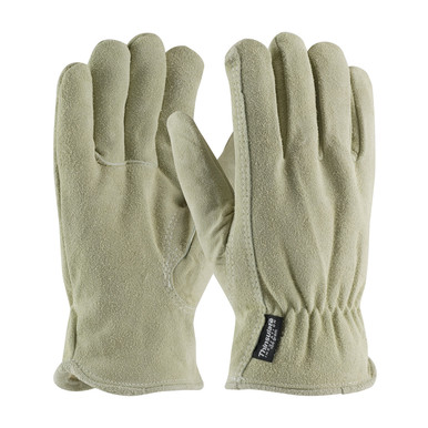 Natural L Split Cowhide Drivers, Natural, 3M Thinsulate Lining, Keystone Thumb Insulated Driver's Gloves 1 Dozen 77-289TL/L