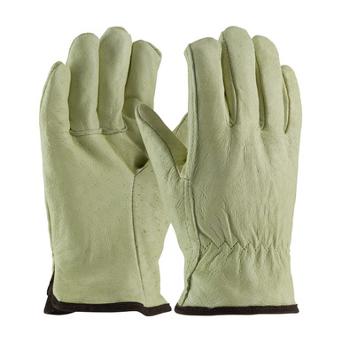 Natural S Top Grain Pigskin Drivers, White Thermal Lining, Straight Thumb Insulated Driver's Gloves 1 Dozen 77-418/S