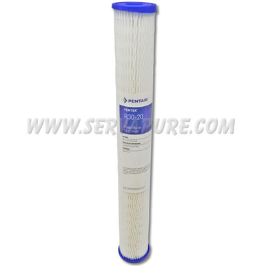 Pentek 155416, R30-20 Pleated Polyester, 2-1/2'' x 20'', 30 Micron
