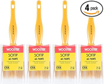 Wooster Genuine 2.5" Softip Paintbrush 4-Pack, Q3108-2.5-4PK
