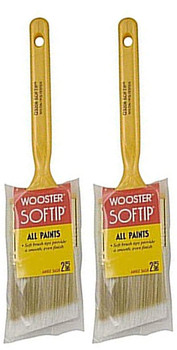 Wooster Genuine 2.5" Softip Angle Sash Paintbrush 2-Pack, Q3208-2.5-2PK