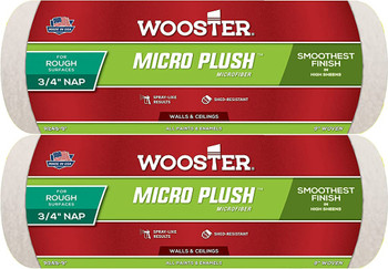Wooster Genuine 9" Micro Plush 3/4" Nap Roller Cover 2-Pack, R249-9-2PK
