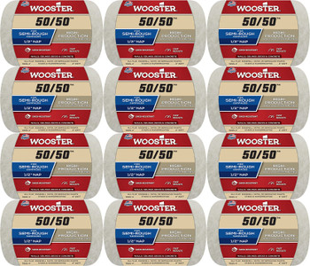 Wooster Genuine 4" 50/50 1/2" Nap Roller Cover 12-Pack, R295-4-12PK